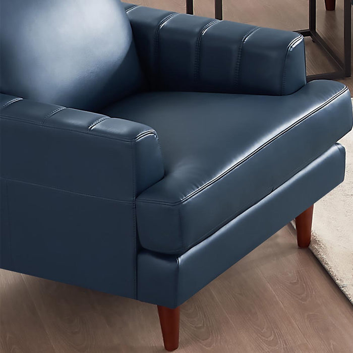 Fauteuil Cassis de Hydeline en cuir - bleu marine