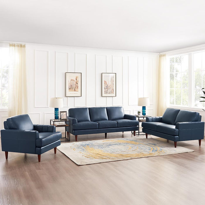 Causeuse Cassis de Hydeline en cuir - bleu marine