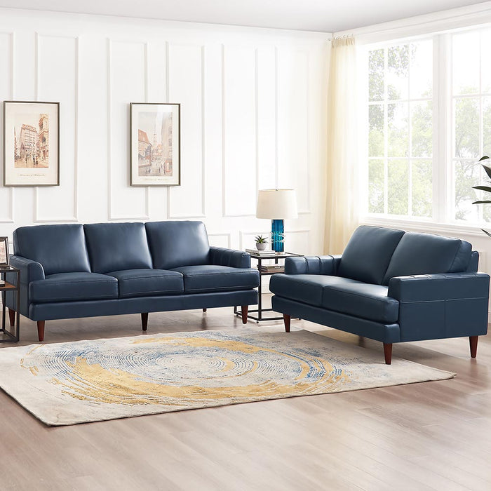 Sofa Cassis de Hydeline en cuir - bleu marine