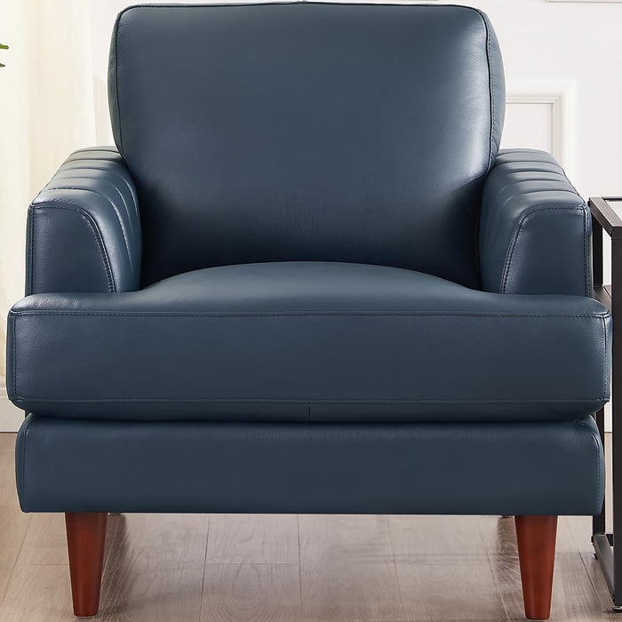 Fauteuil Cassis de Hydeline en cuir - bleu marine