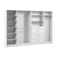 Système de pièce-penderie modulaire Florence de Bestar de 121 po avec tringles, tablettes et tiroirs de style Shaker - blanc