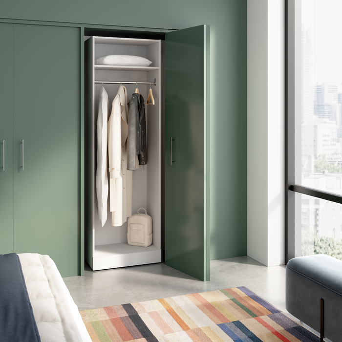 Système de garde-robe modulaire à espace pour suspendre Florence de Bestar de 25 po avec tablette - blanc