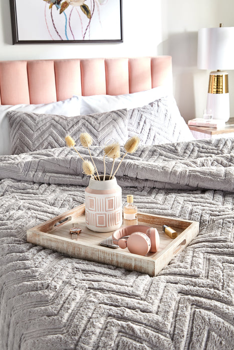 Ensemble d'édredon Tilda 3 pièces pour très grand lit - gris