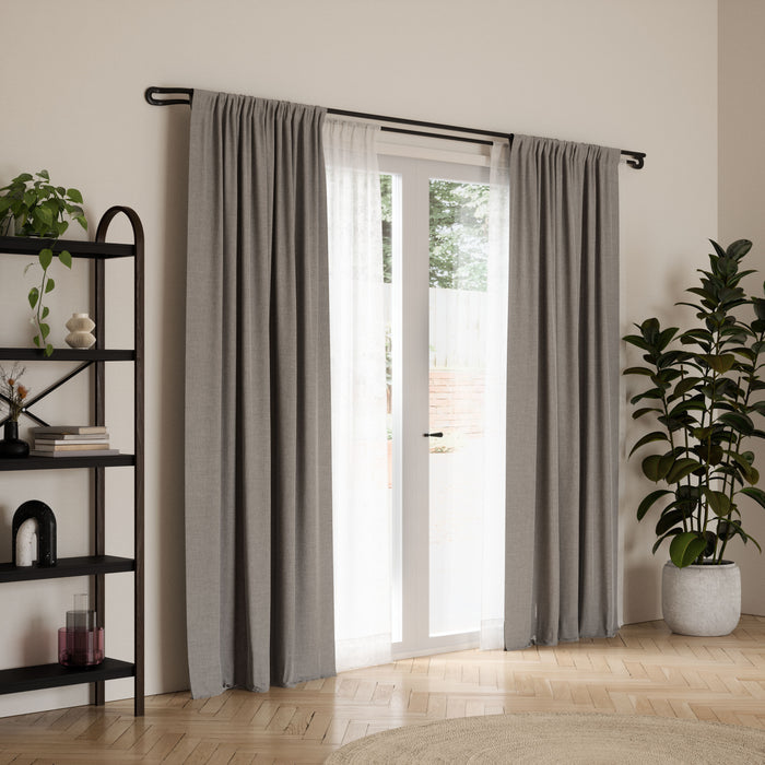  Tringle à rideaux coupe-lumière extensible double Midnight de Umbra noir mat de 3/4 po - 42 po à 120 po