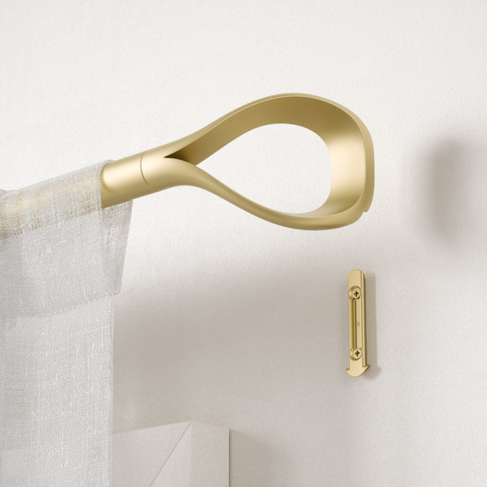  Tringle à rideaux extensible Loop de Umbra dorée de 1 po - 42 po à 120 po