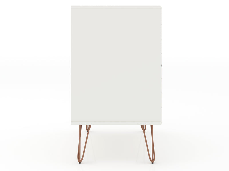 Commode Rockefeller de Manhattan Comfort de style moderne du milieu du 20e siècle avec 3 tiroirs - blanche