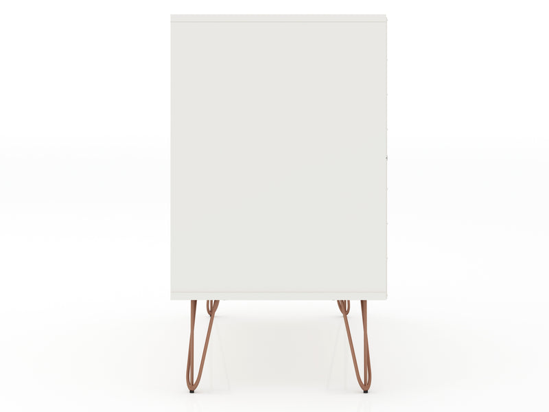 Commode Rockefeller de Manhattan Comfort de style moderne du milieu du 20e siècle avec 3 tiroirs - blanche