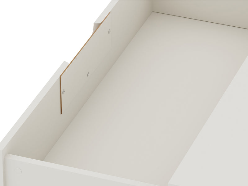 Commode Rockefeller de Manhattan Comfort de style moderne du milieu du 20e siècle avec 3 tiroirs - blanc cassé