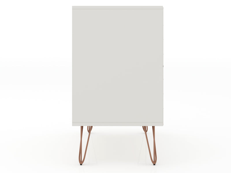 Commode Rockefeller de Manhattan Comfort de style moderne du milieu du 20e siècle avec 3 tiroirs - blanc cassé