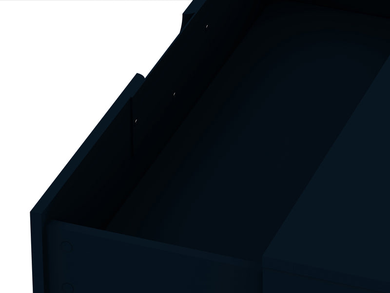 Commode Rockefeller de Manhattan Comfort de style moderne du milieu du 20e siècle avec 3 tiroirs - bleu minuit Tatiana