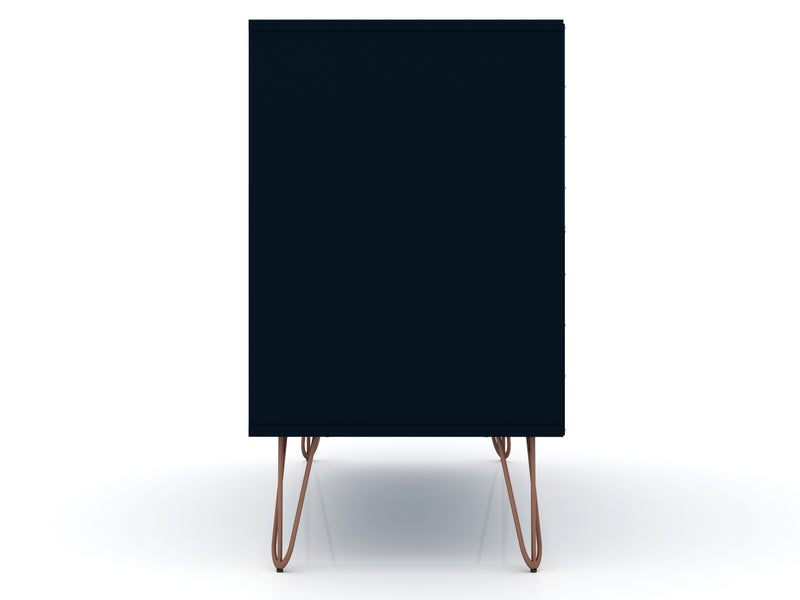 Commode Rockefeller de Manhattan Comfort de style moderne du milieu du 20e siècle avec 3 tiroirs - bleu minuit Tatiana