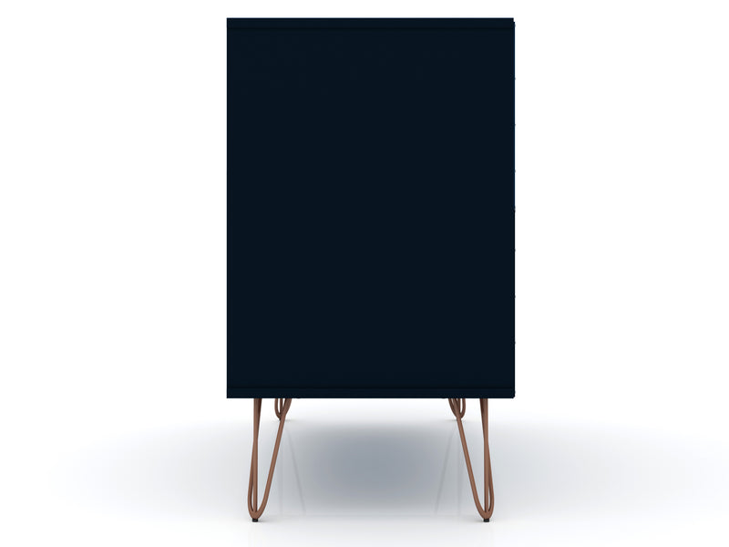 Commode Rockefeller de Manhattan Comfort de style moderne du milieu du 20e siècle avec 3 tiroirs - bleu minuit Tatiana