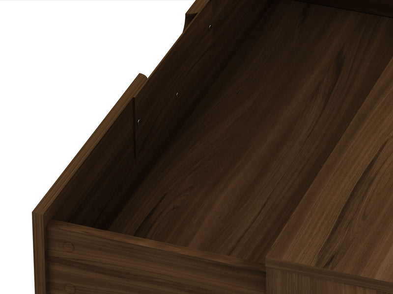 Commode Rockefeller de Manhattan Comfort de style moderne du milieu du 20e siècle avec 3 tiroirs - brune