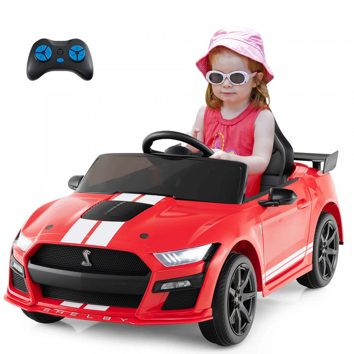 Costway 12v Sous Licence Ford Mustang Shelby Gt500 Enfants Rouler Sur La Voiture Avec Telecommande Rouge