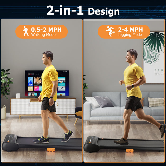Walking Pad 2 En 1 Sous Le Tapis Roulant De Bureau Pour La Maison Avec Controle A Distance De Montre Et Ecran Led