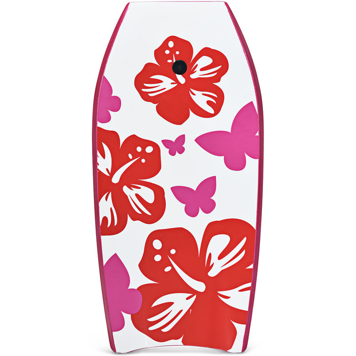 Goplus 37'' Super Leger Bodyboard Surfing W/leash Eps Core Embarque Ixpe Rose