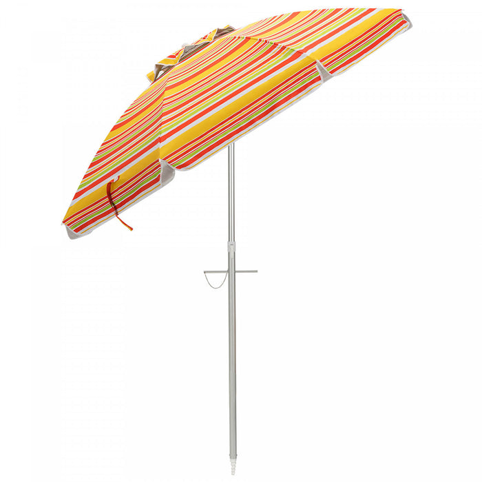 Costway Parasol de plage pour patio de 6,5 pieds, protection solaire, inclinaison, sac de transport