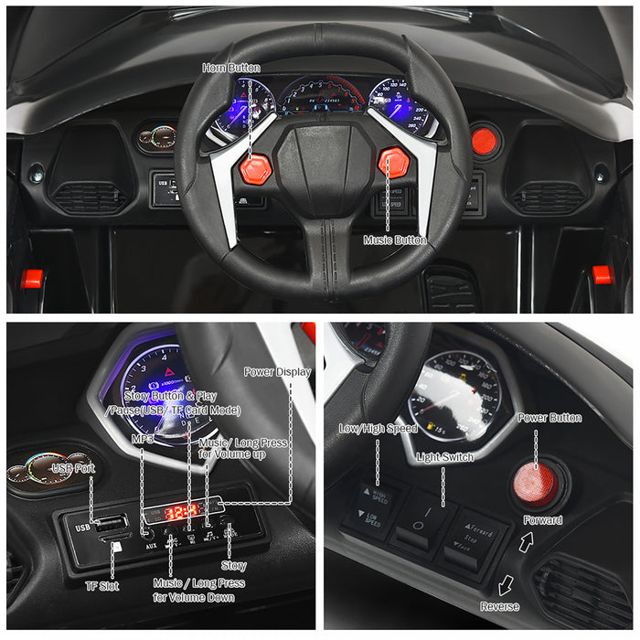 Voiture Electrique Pour Enfant 12v Costway – 2,4g, Mp3