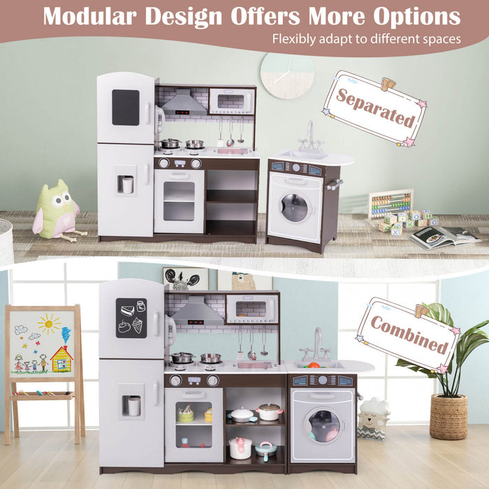 Costway Kids Kitchen Playset Avec Des Lumieres Et Des Sons Realistes
