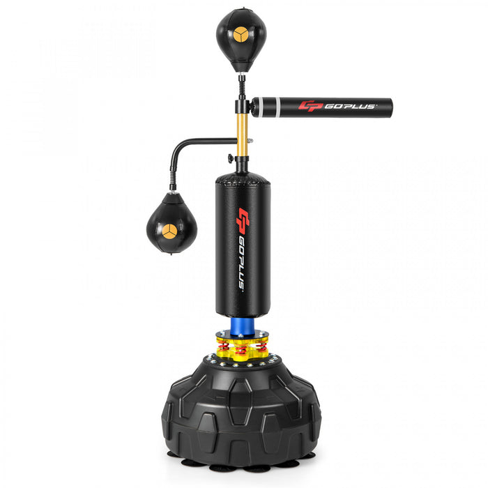 Goplus Boxe Vitesse Entraineur Independant Remplissable 360 ° Barre Tournante Hauteur Reglable