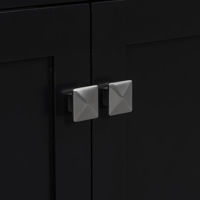 Meuble de salle de bain moderne Baker 30 pouces avec lavabo ceramique et rangement, noir
