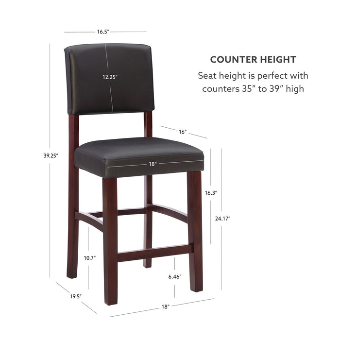 Tabouret Monaco de hauteur comptoir en similicuir - espresso