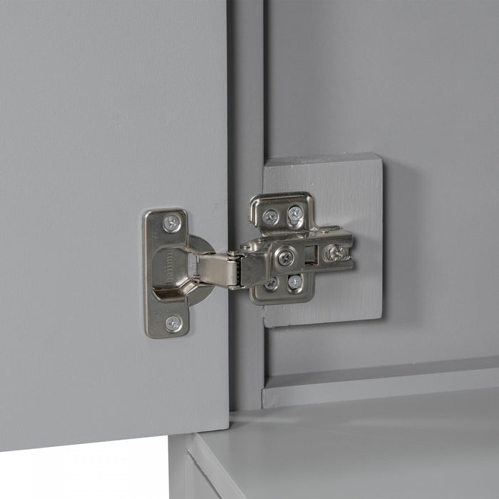 Meuble de salle de bain moderne Derek 36 pouces avec lavabo ceramique et rangement multiple, gris