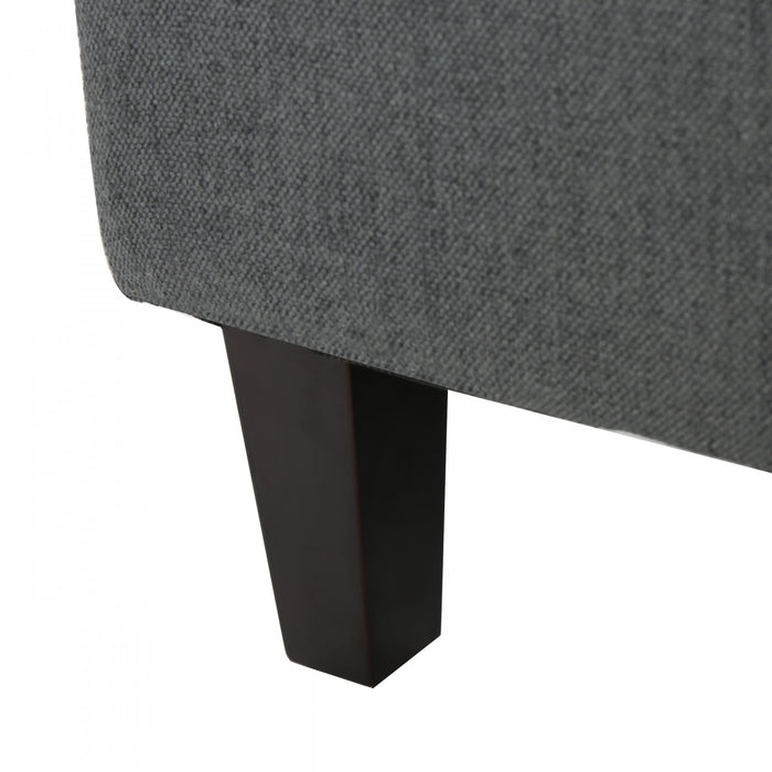 Causeuse Sans Accoudoirs Haley En Tissu Avec Rangement Dissimulé Et Pattes En Bois - Charbon