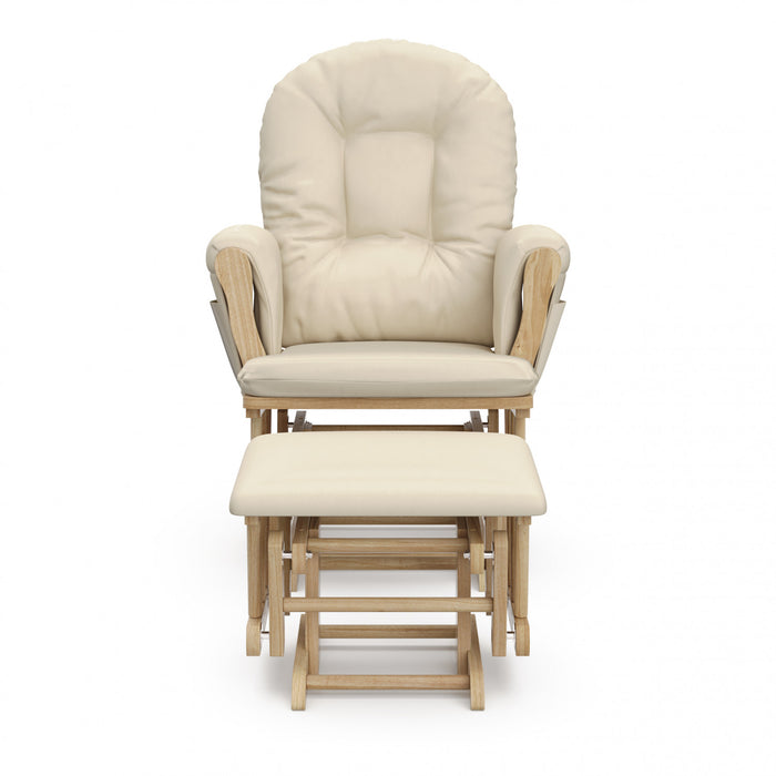 Storkcraft Hoop Fauteuil bercant et pouf - Natural avec beige