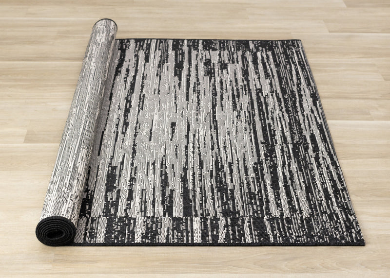 Tapis d'exterieur Jackson noir et gris vieilli, 7'10\" x 10'6\"
