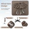 Costway 11 FT Outdoor Patio Umbrella, Round Cantilever Umbrella w/ 360° Rotation Brown