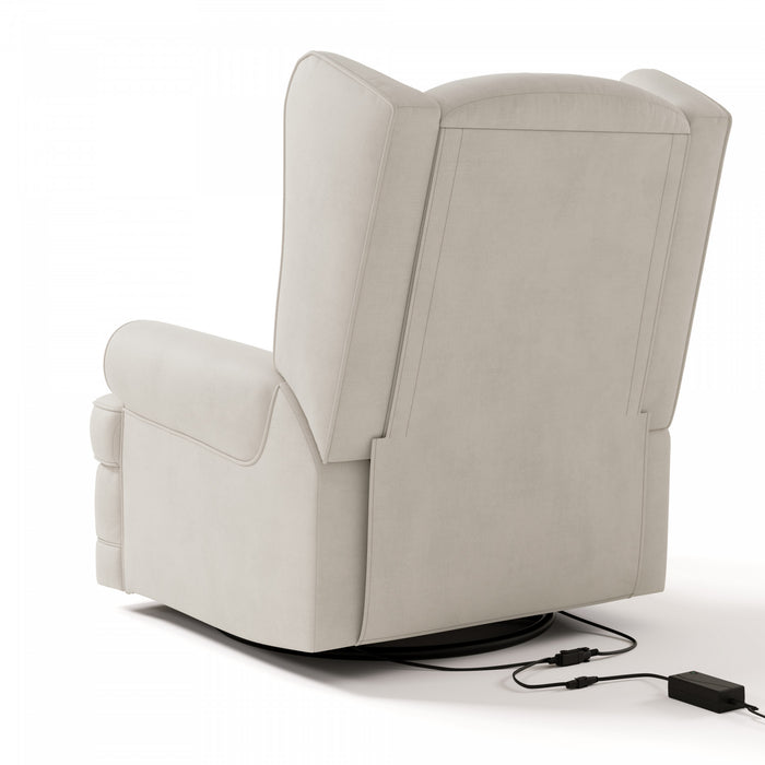 Storkcraft Serenity Fauteuil bercant inclinable rembourre a dossier a oreilles - Ivoire