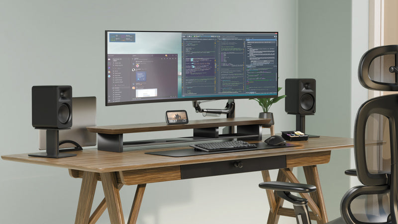 Supports d'enceintes de bureau universels Kanto SP6HD 6\" avec gestion des cables - paire, noir