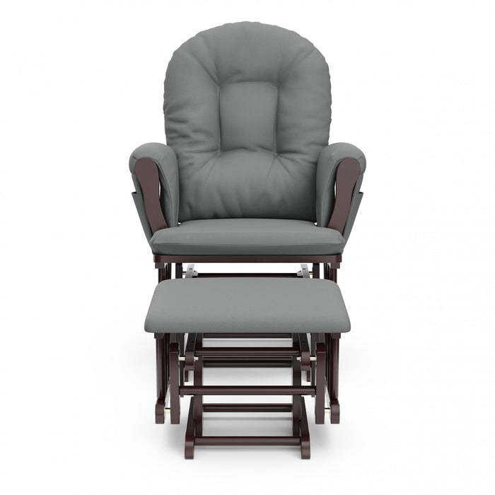 Storkcraft Hoop Fauteuil bercant et pouf - Espresso avec gris