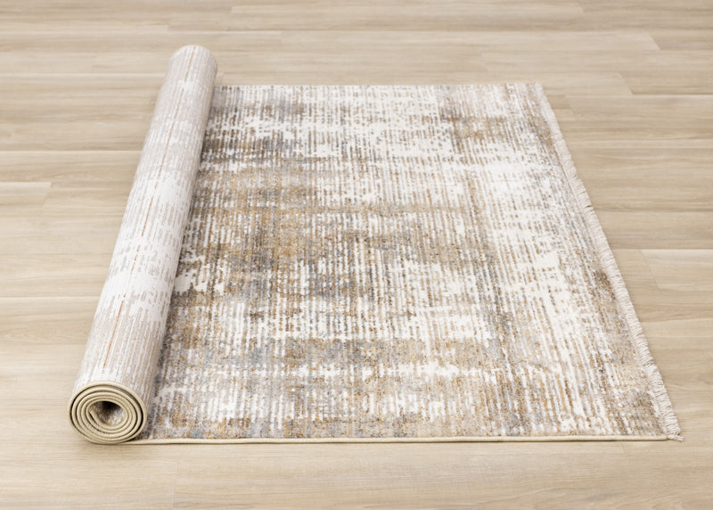 Tapis Sydney brun creme gris vieilli, 5'3\" x 7'10\"