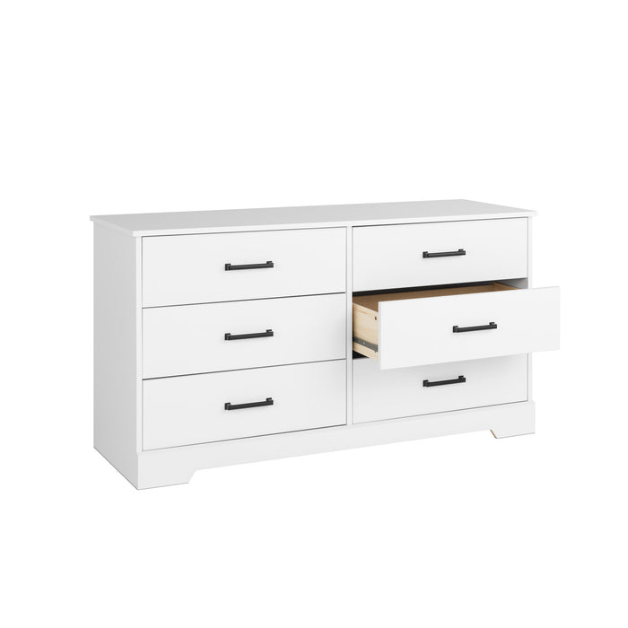 Commode champêtre Rustic Ridge de Prepac à 6 tiroirs - blanche