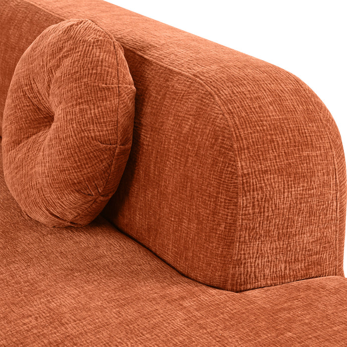 Vista Canape Sectionnel Extra-Large 122 po a Design Courbe et Mousse Haute Resilience, Orange