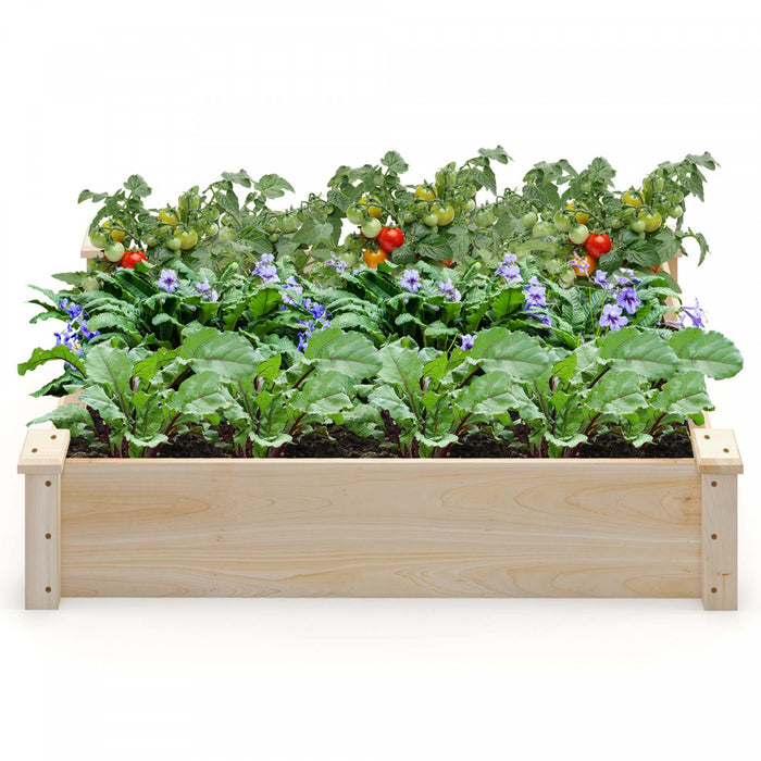 Costway Souleve Jardin Lit Sapin Bois Bois Carre Bois Planter Boite Pour Fleur Exterieur
