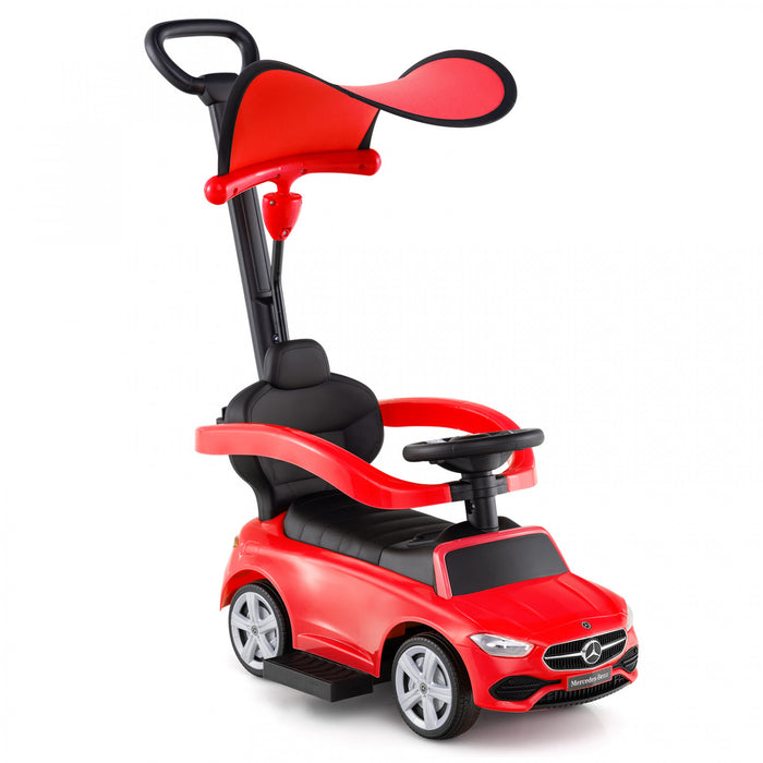 Costway Kids Ride On Push Car Mercedes-benz License 3-en-1 Voiture Coulissante Rouge