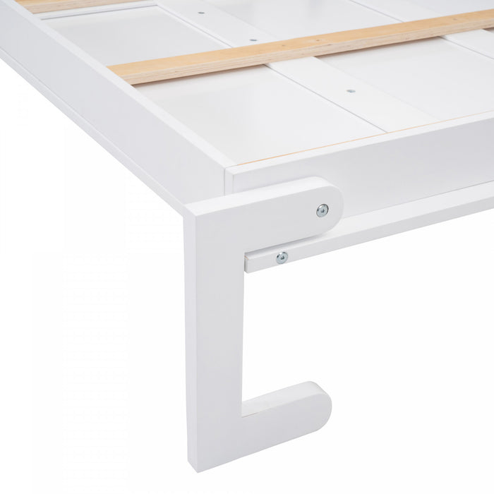 Evelyn Lit mural escamotable gain de place Murphy avec design d’armoire pliable, taille Queen, blanc