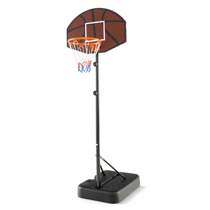 Costway Basketball Hoop 5.6-6.5 Ft Reglable En Hauteur Pour Les Enfants Avec Tableau Arriere A L'epreuve