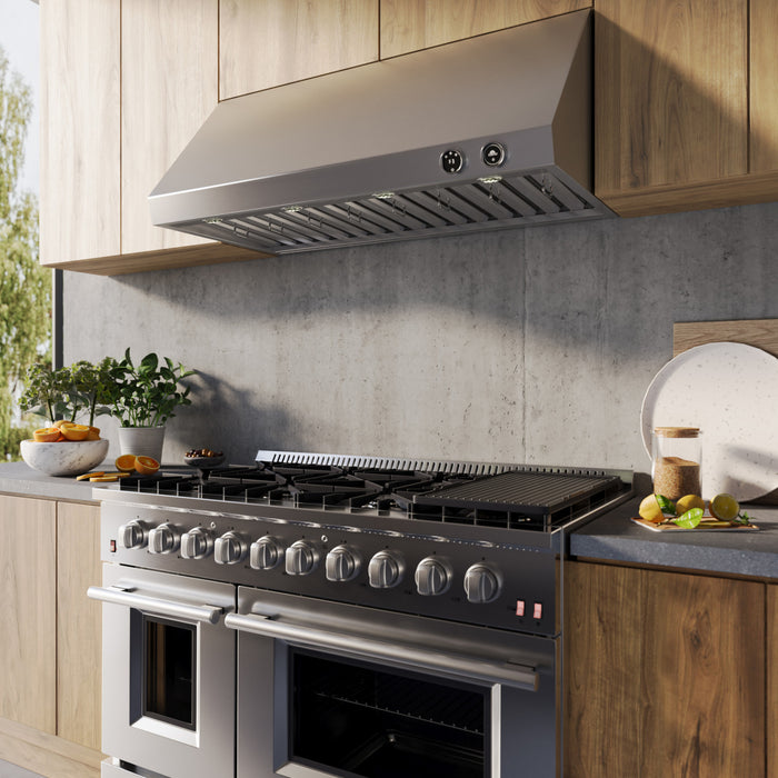 Hotte murale Biagio de 48 po en acier inoxydable - FRHWM5009-48