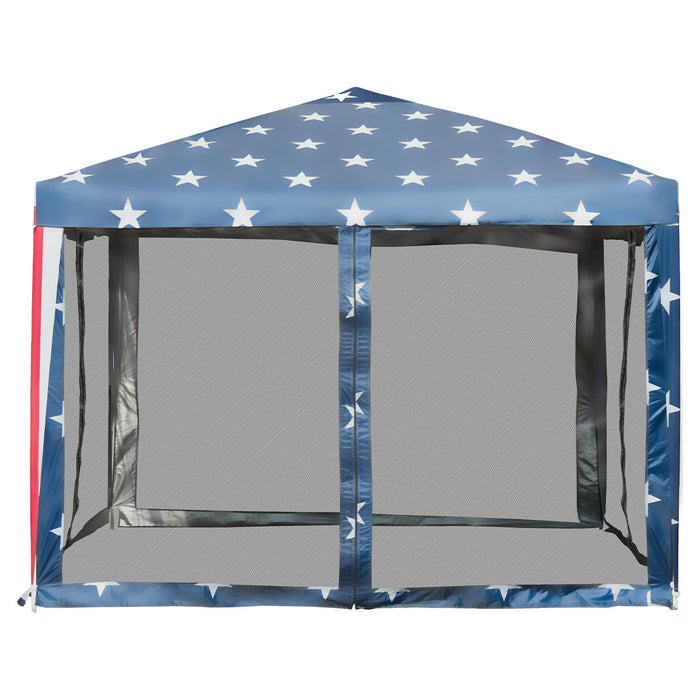 Costway 10’x10’ Fodling Pop Up Tente Gazebo Canopy Mesh Flanc