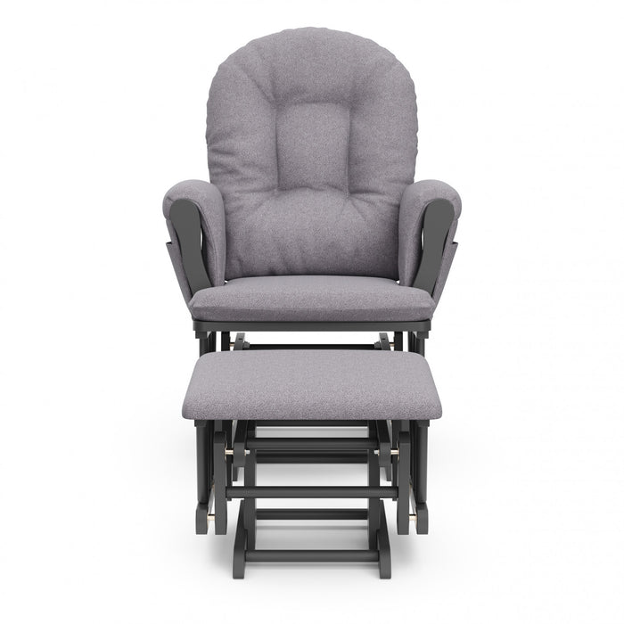 Storkcraft Hoop Fauteuil bercant et pouf - Gris avec gris swirl