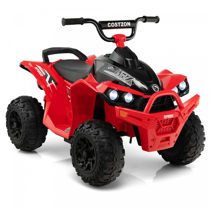 Costway 12v Batterie Alimentee Enfants Rouler Sur Atv Electrique 4 Roues Quad Car Avec Mp3 & Lumiere