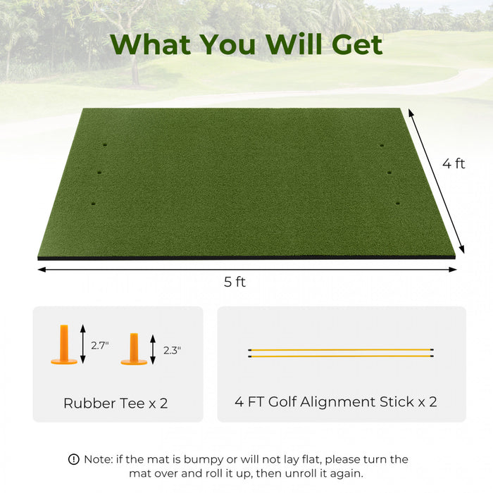 Costway 5 X 4 Ft Golf Frappant Mat Artificiel Interieur Exterieur Turf Golf Entrainement Mat 20 Mm