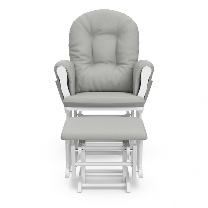 Storkcraft Hoop Fauteuil bercant et pouf - Blanc avec gris clair
