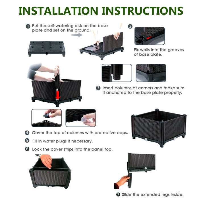 Lot De 4 Jardinieres Sur Pieds Costway