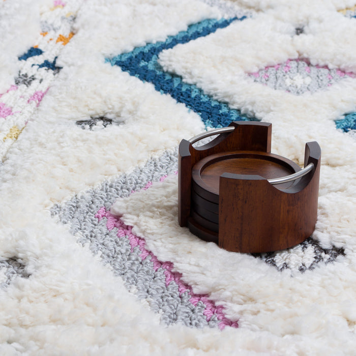 Carpette à poil long Lola à motif de chevron - 2 pi 7 po x 8 pi