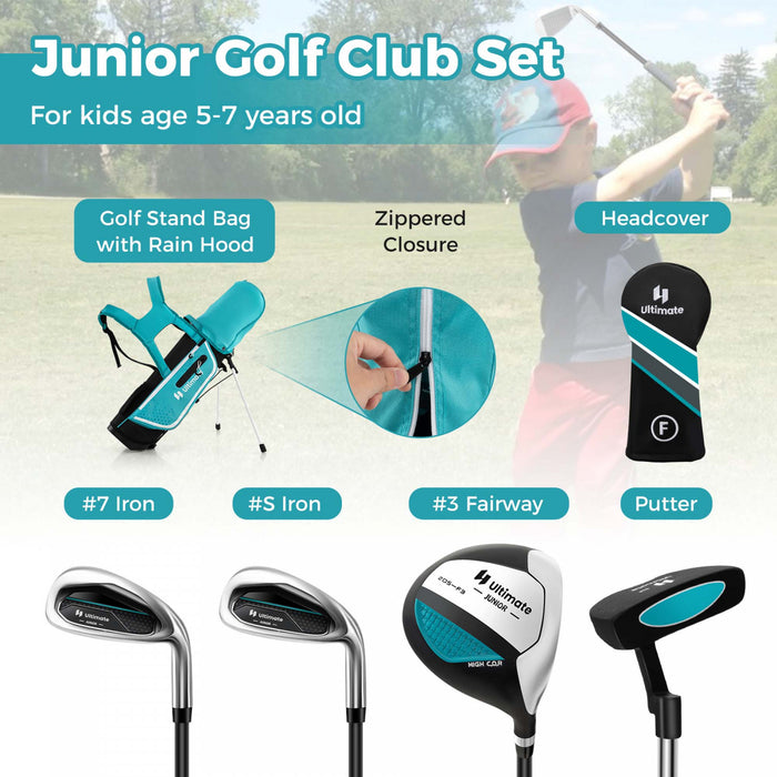 Ultimate Kids Golf Practice Set Junior Complete Golf Club Set Pour Enfants Ages De 5 A 7 Ans Bleu
